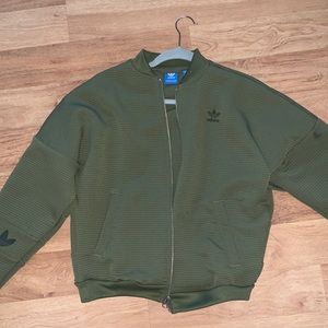 Adidas olive green zip jacket. Sz Small.